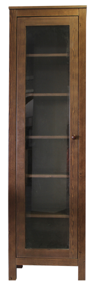 1 ajtós vitrines szekrény